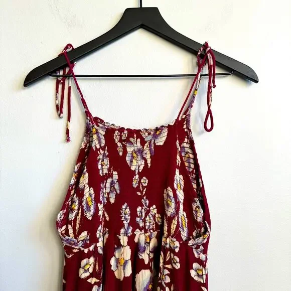 Free People Intimately Garden Party Raspberry Floral Print Maxi Dress - Picture 7 of 12